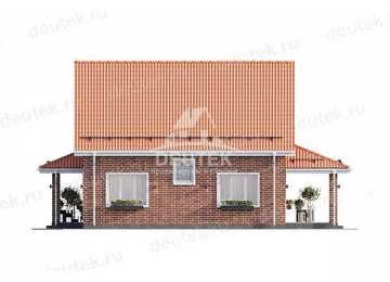 Проект узкого двухэтажного дома с мансардой - LK-268