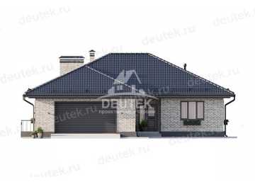 Проект узкого одноэтажного дома с одноместным гаражом - LK-273