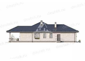 Проект узкого одноэтажного дома с одноместным гаражом - LK-273