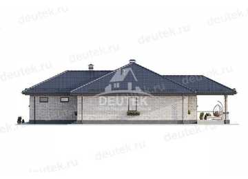 Проект узкого одноэтажного дома с одноместным гаражом - LK-273