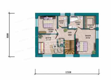 Проект узкого двухэтажного дома с размерами 15 м на 10 м - LK-278