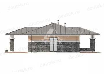 Проект узкого одноэтажного дома с тремя спальнями - LK-279