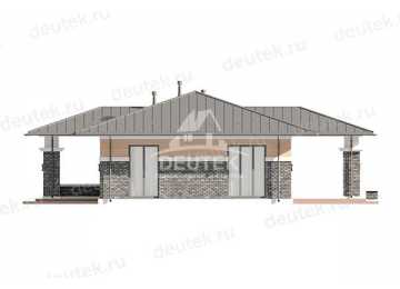Проект узкого одноэтажного дома с тремя спальнями - LK-279