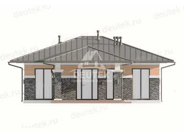 Проект узкого одноэтажного дома с тремя спальнями - LK-279