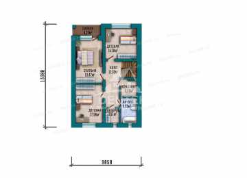 Проект узкого двухэтажного дома с одноместным гаражом - LK-281