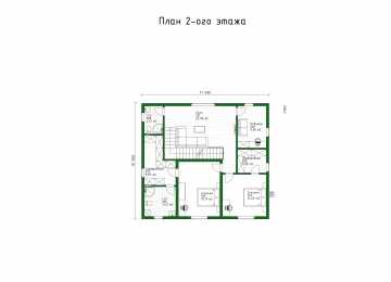 Проект узкого двухэтажного дома с навесом для двух автомобилей - P233