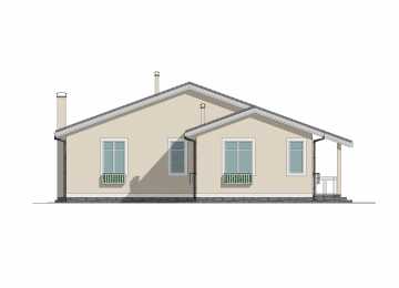 Проект одноэтажного дома с размерами 14 м на 15 м - P255