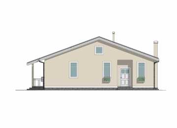 Проект одноэтажного дома с размерами 14 м на 15 м - P255
