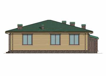 Проект бани с бассейном, бильярдной, веррандой и террасой - P258