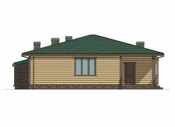 Проект бани с бассейном, бильярдной, веррандой и террасой - P258