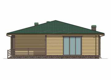 Проект бани с бассейном, бильярдной, веррандой и террасой - P258