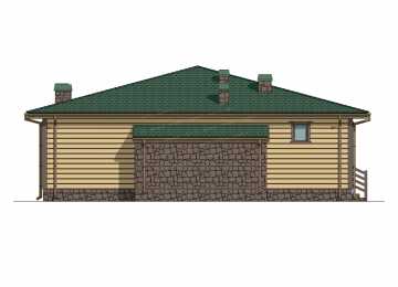 Проект бани с бассейном, бильярдной, веррандой и террасой - P258