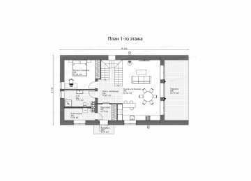 Проект одноэтажного дома в современном стиле с вторым светом - P283