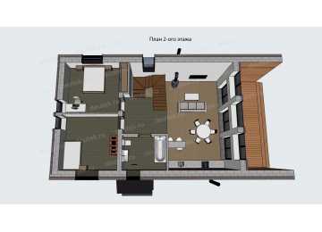 Проект одноэтажного дома в современном стиле с вторым светом - P283