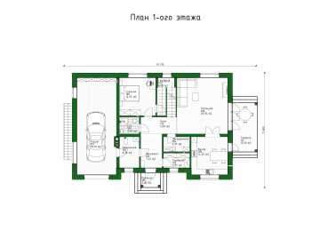 Проект двухэтажного дома с одноместным гаражом - P290