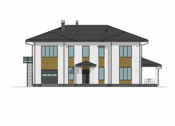 Проект двухэтажного дома с одноместным гаражом - P290