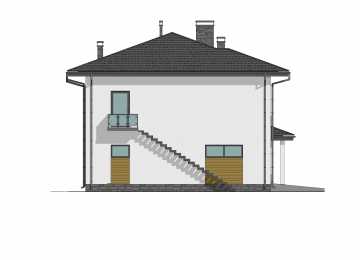 Проект двухэтажного дома с одноместным гаражом - P290