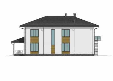 Проект двухэтажного дома с одноместным гаражом - P290