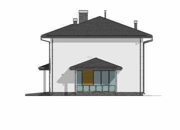 Проект двухэтажного дома с одноместным гаражом - P290