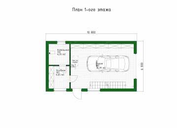 Проект одноместного гаража с подвалом - P291-2