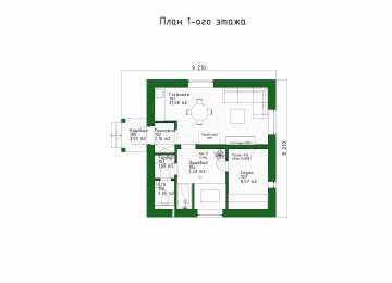 Проект бани с цоколем площадью до 100 кв м - P291-3