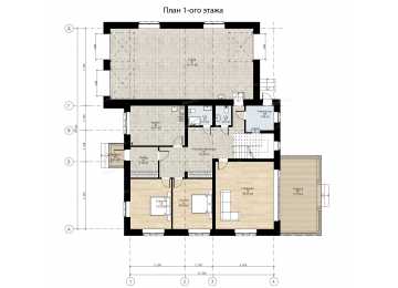 Проект узкого двухэтажного дома с двухместным гаражом - P295