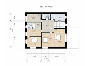Проект узкого двухэтажного дома с двухместным гаражом - P295