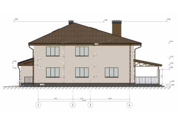 Проект узкого двухэтажного дома с двухместным гаражом - P295