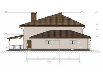 Проект узкого двухэтажного дома с двухместным гаражом - P295