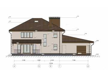 Проект узкого двухэтажного дома с двухместным гаражом - P295