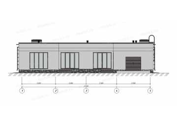 Проект жилого одноэтажного дома с одноместным гаражом - P296