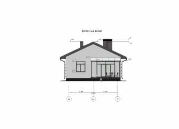 Проект узкого одноэтажного дома с площадью до 150 кв м - P301