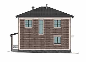 Проект квадратного двухэтажного дома с кабинетом - P303