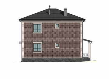 Проект квадратного двухэтажного дома с кабинетом - P303