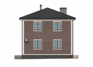 Проект квадратного двухэтажного дома с кабинетом - P303