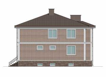 Проект квадратного двухэтажного дома с размерами 13 м на 13 м - P304