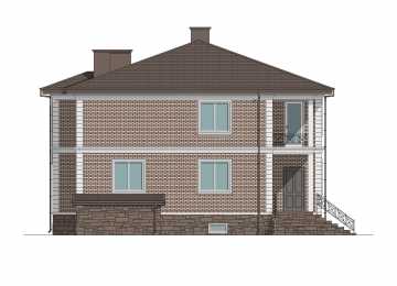 Проект квадратного двухэтажного дома с размерами 13 м на 13 м - P304