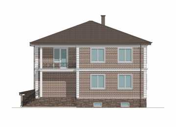 Проект квадратного двухэтажного дома с размерами 13 м на 13 м - P304