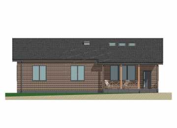 Проект жилого одноэтажного дома с тремя спальнями - P294