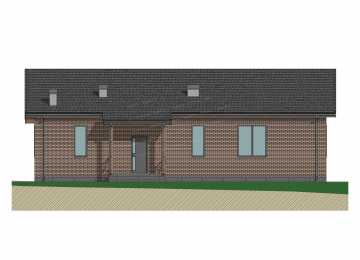 Проект жилого одноэтажного дома с тремя спальнями - P294