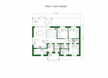Проект жилого одноэтажного дома с площадью до 150 кв м - P256