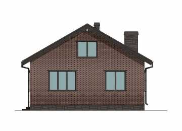 Проект узкого одноэтажного дома с размерами 12 м на 8 м - P263