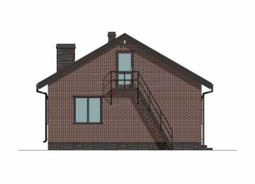 Проект узкого одноэтажного дома с размерами 12 м на 8 м - P263