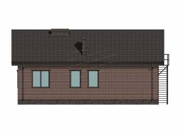 Проект узкого одноэтажного дома с размерами 12 м на 8 м - P263
