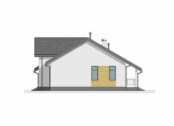 Проект узкого одноэтажного дома со вторым светом - P268