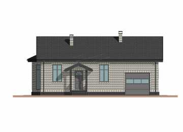 Проект квадратного одноэтажного дома с одноместным гаражом - P270-2