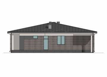 Проект жилого одноэтажного дома с тремя террасами - P273