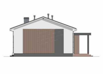 Проект узкого одноэтажного дома с кабинетом - P274-2