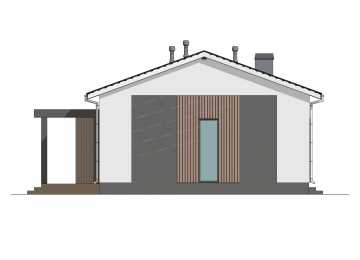 Проект узкого одноэтажного дома с кабинетом - P274-2