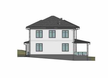 Проект жилого двухэтажного дома с одноместным гаражом - P280